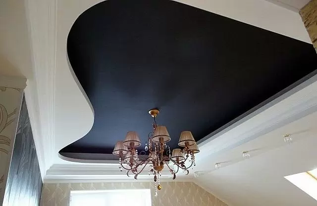 чёрно-белый двухуровневый потолок