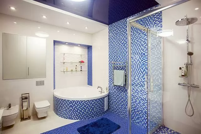 бело-синий совмещённый санузел