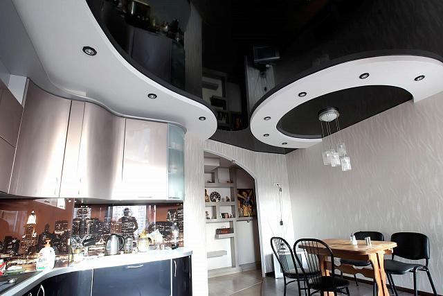 двухуровневый немецкий натяжной потолок