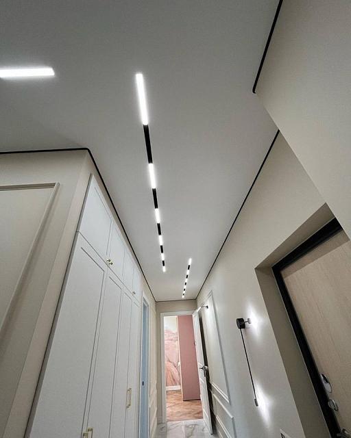 Натяжной потолок с треками 